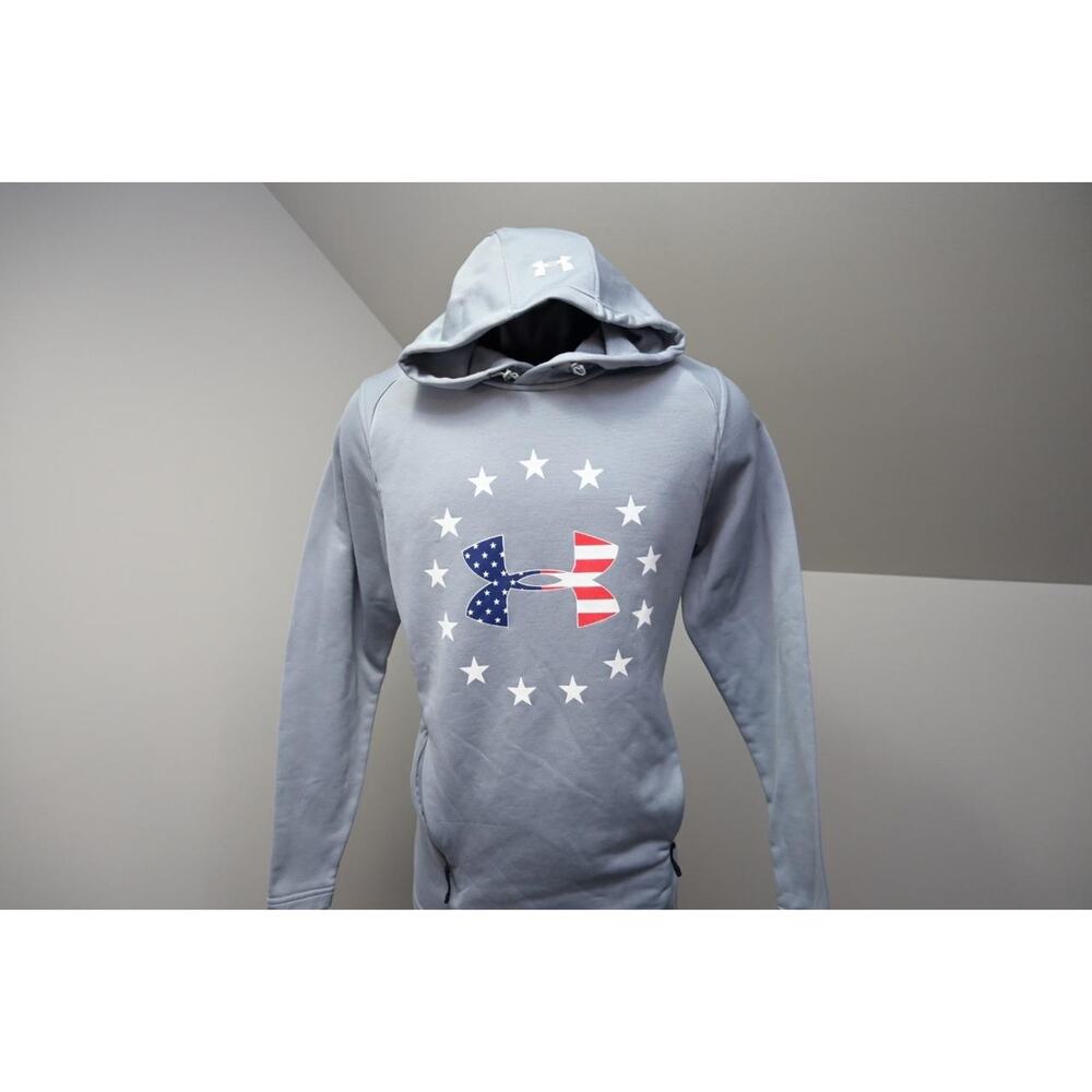 Under Armour Hoodie Fitted Fleece Gray Athletic Performance Mens Sz Small